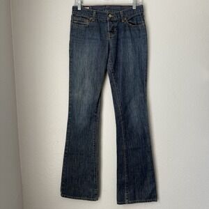 Vintage Ambercrombie & Fitch Low Rise Bootcut Jean Y2k Size 0L Stretch Dark Wash